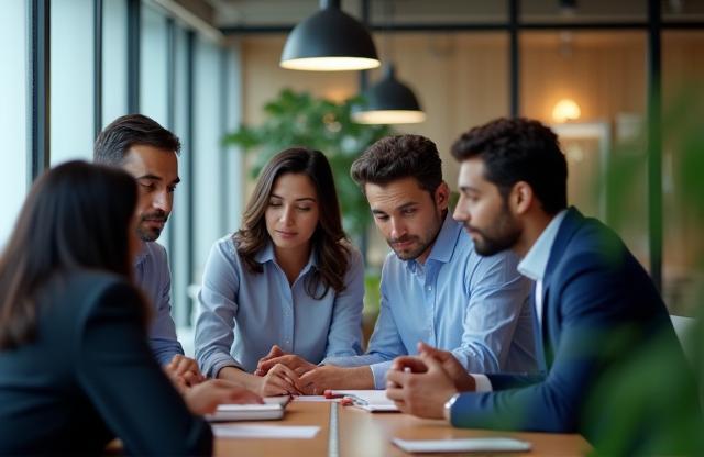 Professional image of StarSpeak Communications office or team members collaborating.